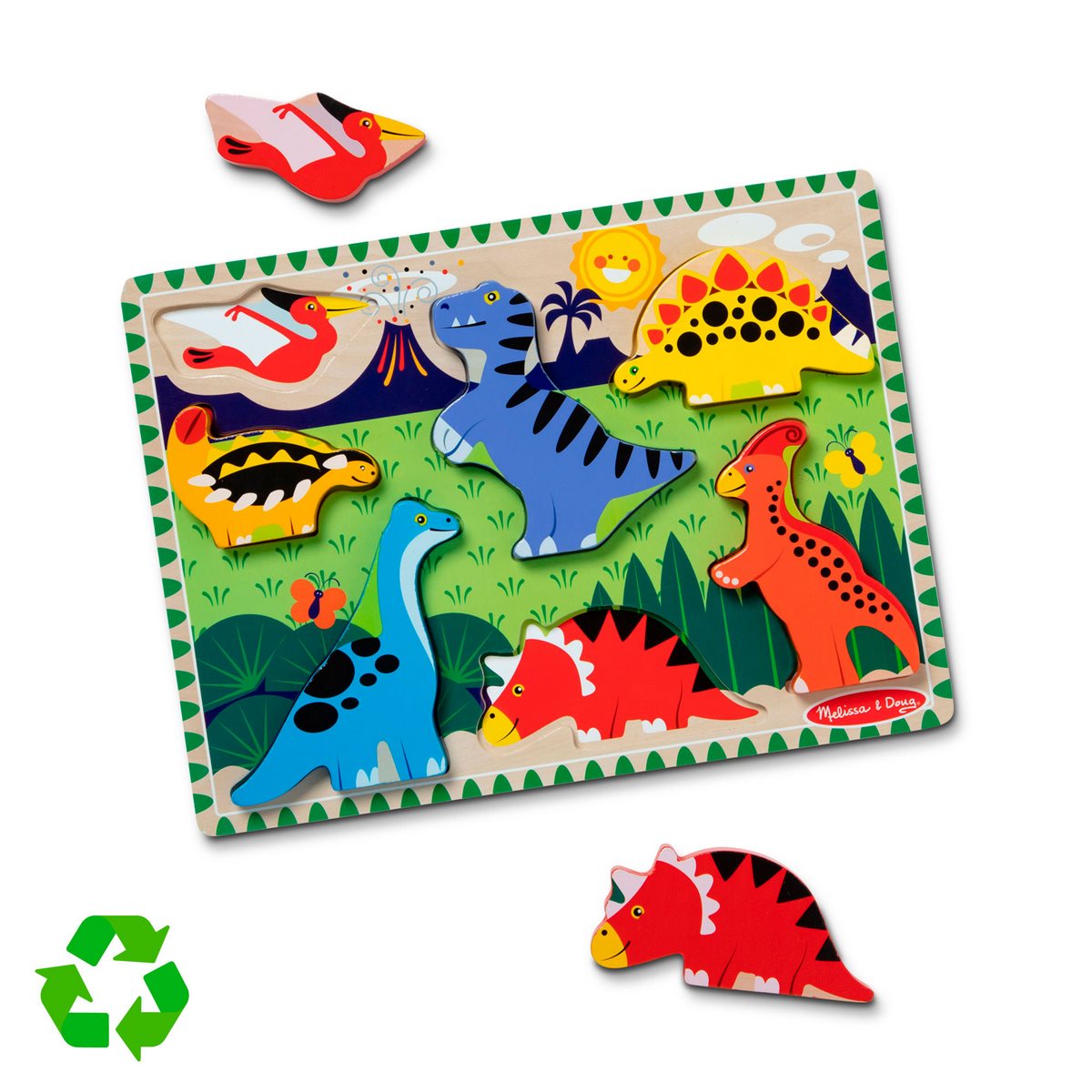 Puzzle Encaje De Madera 3D Melissa & Doug - Dinosaurios
